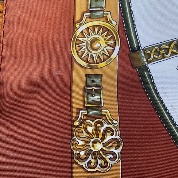 Hermès Vintage Silk Scarf Rare Brown color way Cheveaux de Trait - Picture 4 of 8